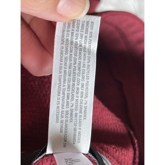 All in Motion 2XL Woven Fleece Maroon Jacket with Zipper Pockets Hood NWT - Picture 6 of 10